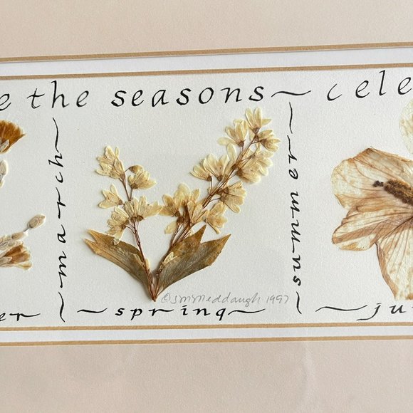 Shabby Dry Flowers in Frame Celebrate The Seasons - Framed Floral‎ Art Decor/ - Picture 10 of 16